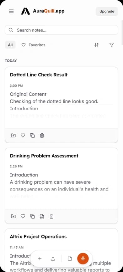 AuraQuill.app dashboard preview on mobile